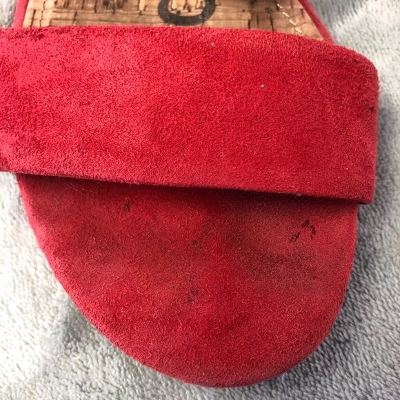 Sam Edelman Lanelle Nubuck Red Suede Leather Open Toe Sandal Size 8 - Picture 13 of 14